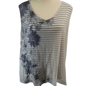 Christopher & Banks Petite Women's PXL Sleeveless blouse Mixed Media